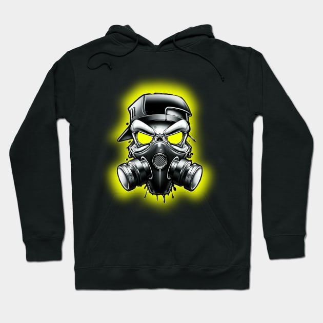 Toxic/Radioactive Skull Gas Mask Hoodie by Taylor'd Designs
